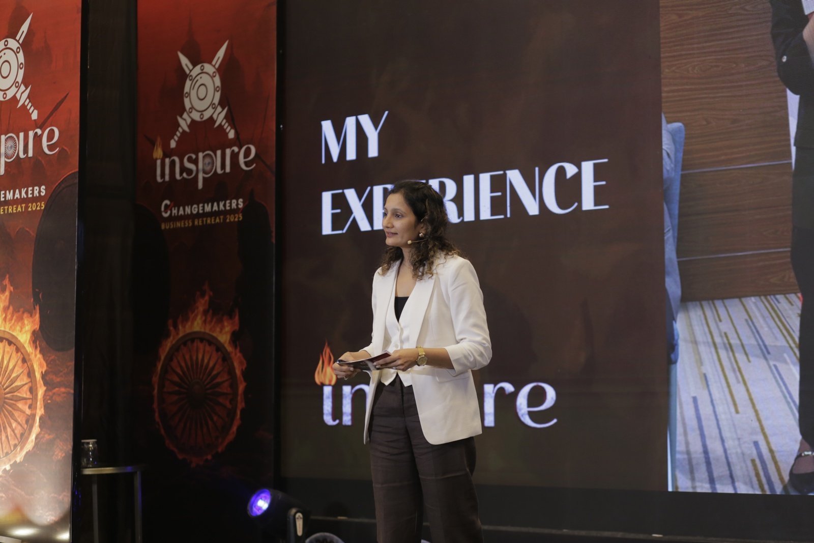 On stage at the Inspire Changemakers Business Retreat.